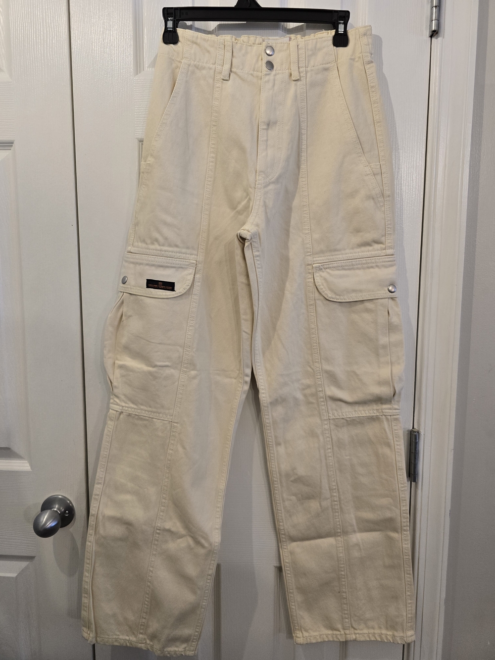 NWOT BDG Urban Outfitters High Rise Utility Cargo Pants Ivory Cream - 26